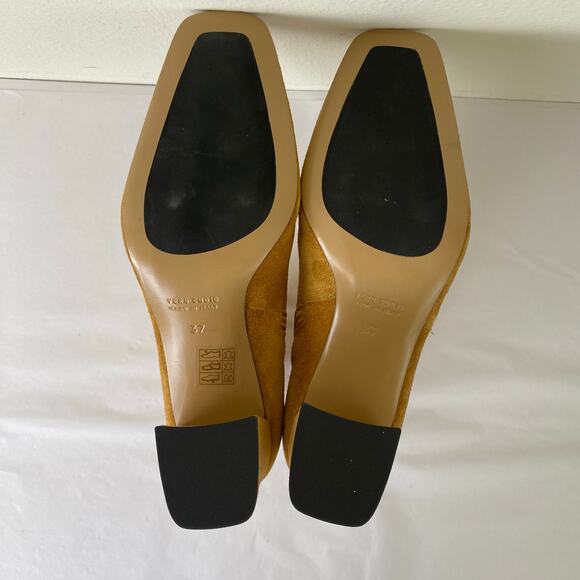 Clorinda Antinori Vera Suede Boots Size 37 or 7 Segale Tan Leather Square Toe - Picture 12 of 15